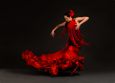 Amelia Moore performing flamenco dance